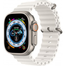 Smartwatch Apple Watch Ultra 49 mm GPS + Cellular tytan z paskiem Ocean w kolorze białym - MNHF3WB/A