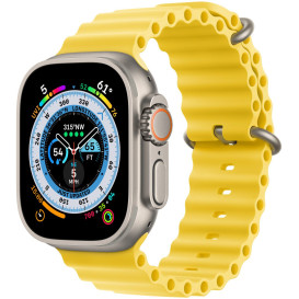 Smartwatch Apple Watch Ultra 49 mm GPS + Cellular tytan z paskiem Ocean w kolorze żółtym - MNHG3WB/A