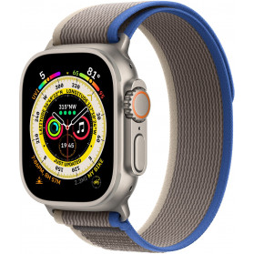 Smartwatch Apple Watch Ultra 49 mm GPS + Cellular tytan z opaską Trail w kolorze niebieskim/szarym - S/M - MNHL3WB/A