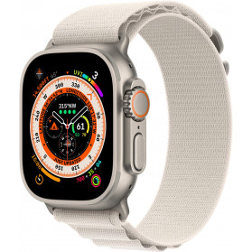 Smartwatch Apple Watch Ultra 49 mm GPS + Cellular tytan z opaską Alpine w kolorze księżycowej poświaty - Small - MQFQ3WB/A