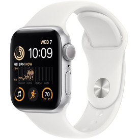 Smartwatch Apple Watch SE MNJV3WB/A - 40mm GPS aluminium w kolorze srebrnym z paskiem sportowym w kolorze białym