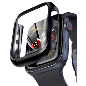 Etui ze szkłem na smartwatch Hi5 Defender Black HI51007 do Apple Watch 44 - Czarne