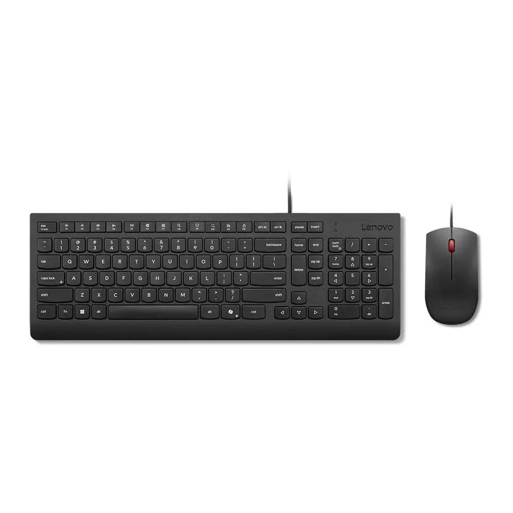 Zestaw klawiatury i myszy Lenovo Essential Wired Combo 4X31R64400 - US English 103P, Czarny