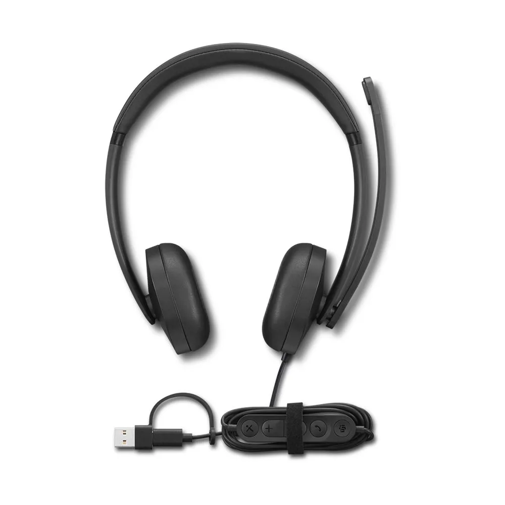 Zestaw słuchawkowy przewodowy Lenovo Wired VoIP Headset 5000 (Teams) 4XD1R88995 - Czarny