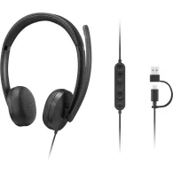 Zestaw słuchawkowy przewodowy Lenovo Wired VoIP Headset 5000 (Teams) 4XD1R88995 - Czarny