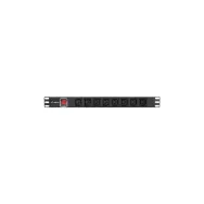 Listwa zasilająca Rack PDU Lanberg PDU-08I-0200-C20-BK - 1U, 8 gniazd IEC C13 x8, przewód 2m, wtyk C20