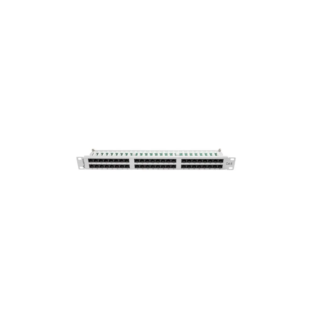 Patchpanel 19" Lanberg PPU6-1048-S - 48 nieekranowanych portów, 1U, KAT. 6, szary
