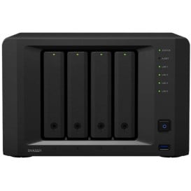 Rejestrator NVR Synology DVA3221 - 4 X RJ-45/3 X USB 3.0/2 x eSATA/1 x COM Port/Czarny