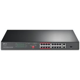 Switch niezarządzalny TP-Link TL-SL1218P - 16x 10|100Mbps, 2x 1000Mbps, 1x combo RJ45|SFP, POE+ 150W