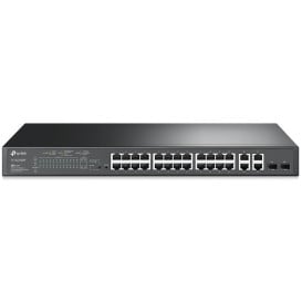 Switch zarządzalny TP-Link TL-SL2428P - Desktop 24 x LAN 10|100Mbps/2 x 1Gbps RJ45/2 x combo 1Gbps RJ45|SFP/PoE+ 250W/Omada SDN