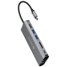 Replikator portów ADAM elements Casa Hub A01 AAPADHUBA01GY - 6 portów/2 x USB 3.0/1 x USB-C/1 x HDMI/1 x LAN/Czytnik kart SD
