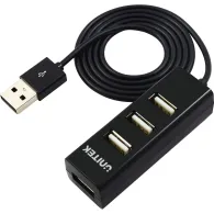 Hub USB Unitek 4x USB 2.0 Y-2140/CZARNY - 4 porty, 1,5 m, Czarny | Skl