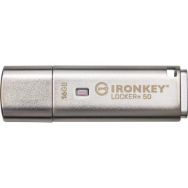 Pendrive Kingston IronKey Locker+ 50 16 GB IKLP50/16GB - Kolor srebrny