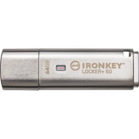 Pendrive Kingston IronKey Locker+ 50 64 GB IKLP50/64GB - Kolor srebrny