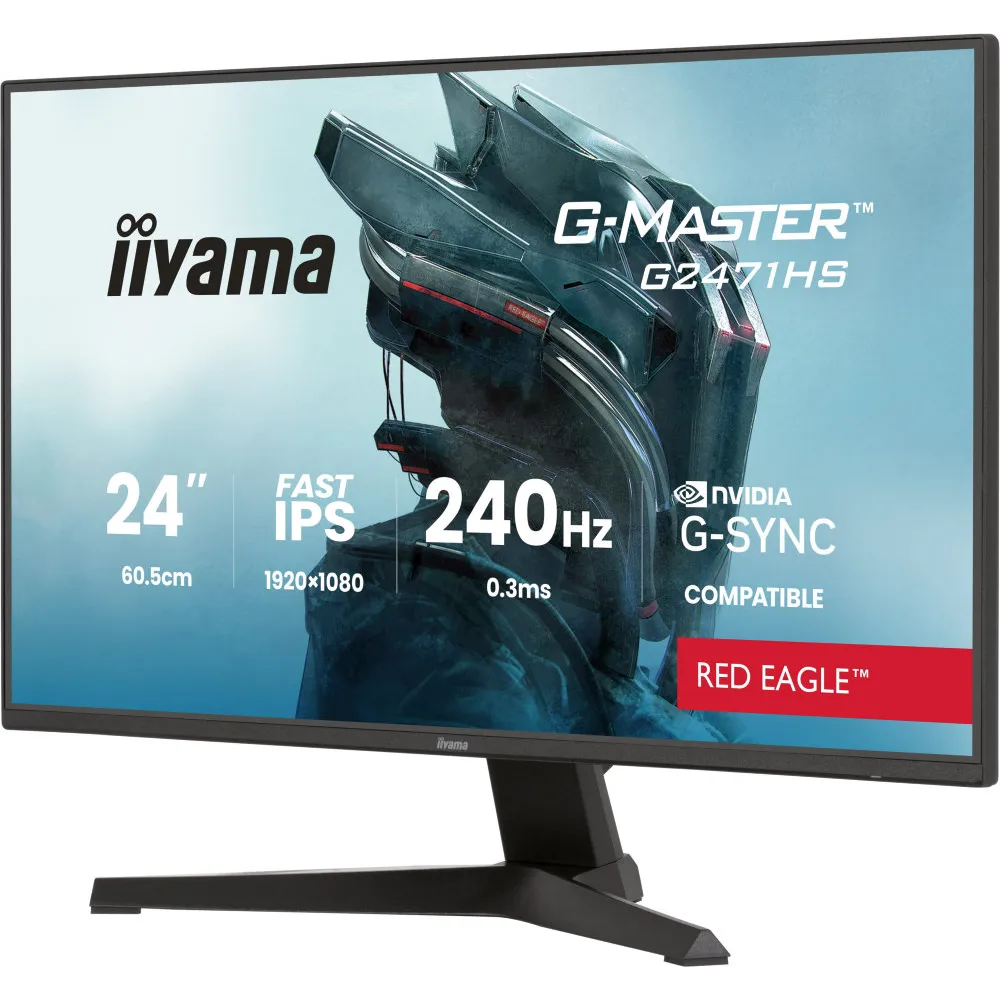 Zdjęcie produktu Monitor iiyama G-MASTER G2471HS-B1 - 23,8"/1920x1080 (Full HD)/240Hz/Fast IPS/HDR/0,3 ms/Czarny
