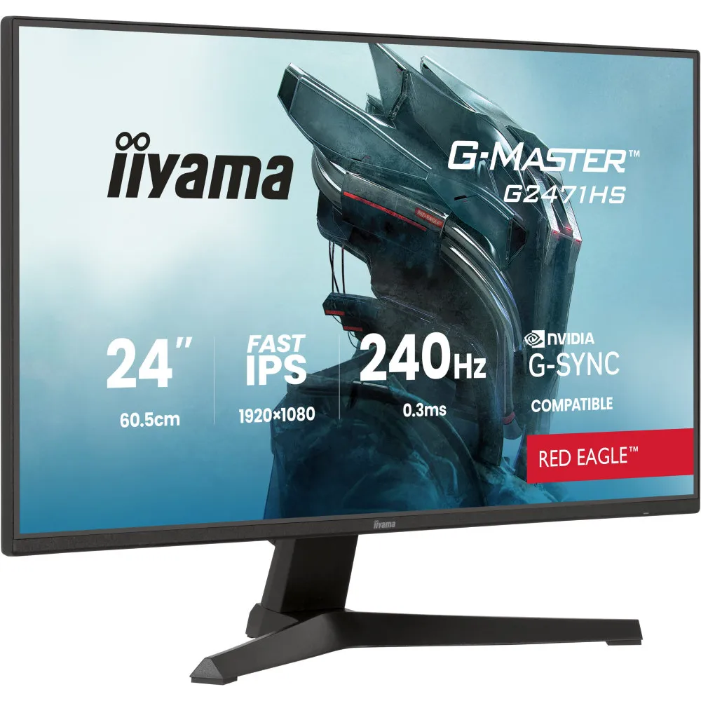 Zdjęcie produktu Monitor iiyama G-MASTER G2471HS-B1 - 23,8"/1920x1080 (Full HD)/240Hz/Fast IPS/HDR/0,3 ms/Czarny