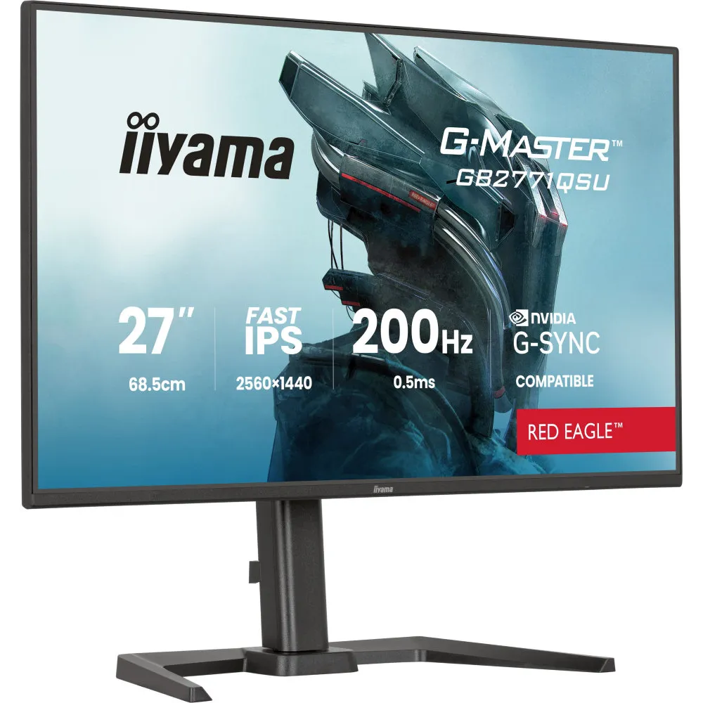 Monitor iiyama G-MASTER GB2771QSU-B1 - 27"/2560x1440 (QHD)/200Hz/Fast IPS/pivot/Czarny