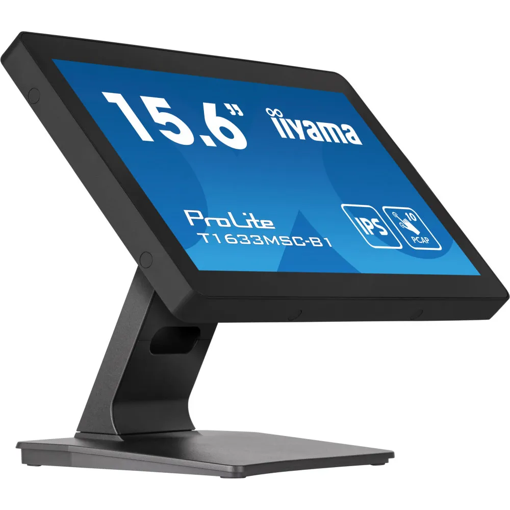 Monitor iiyama PROLITE T1633MSC-B1 - 15,6"/1920x1080 (Full HD)/60Hz/IPS/5 ms/dotykowy/Czarny - zdjęcie