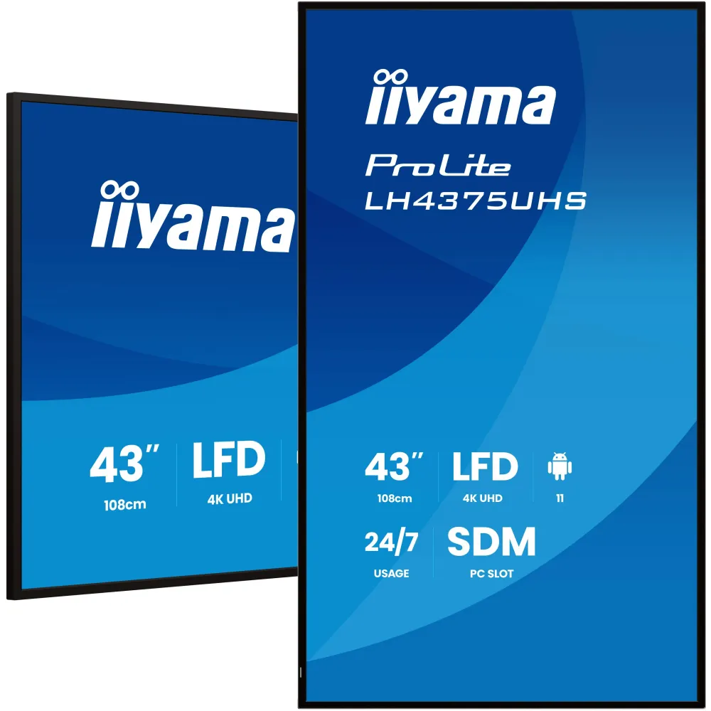 Monitor iiyama ProLite LH4375UHS-B2AG - 42,5"/3840x2160 (4K)/IPS/8 ms/Czarny