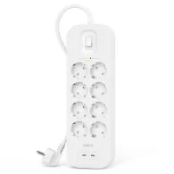 Listwa antyprzepięciowa Belkin SurgePlus SRB004VF2M - 8 gniazd schuko, 2x USB-C, 2 m