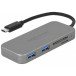 Replikator portów Delock 2x USB-C 3.1 czytnik SD czytnik CF 64064 - 12 cm, Szary