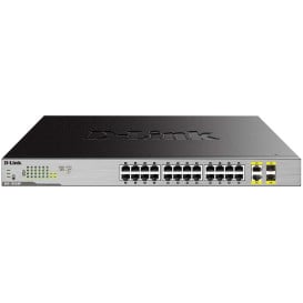 Switch niezarządzalny D-Link DGS-1026MP - Rack, 24 x LAN 10|100|1000 Mbps, 2 x 1000 Mbps combo SFP|RJ45, POE+ 370W