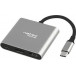 Replikator portów Natec Fowler Multi Port mini USB-C NMP-1607 - Kolor srebrny, Czarny