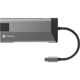 Stacja dokująca Natec Fowler Plus USB-C NMP-1690 - Szara, Czarna