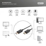 Kabel Digitus DisplayPort 1.2 AK-340100-010-S - 1 m, HBR2, Czarny
