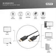 Kabel Digitus DisplayPort 1.1a AK-340100-050-S - 5 m, HBR, Czarny