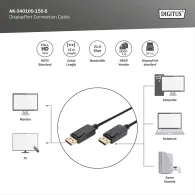 Kabel Digitus DisplayPort 1.1a AK-340100-150-S, 15 m, HBR, Czarny | Sklep ITnes.pl, IT for BUSINESS