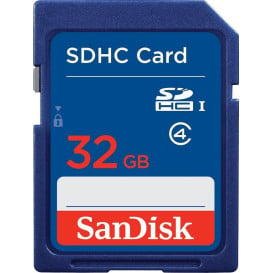 Karta pamięci SanDisk SDHC 32 GB Class 4 SDSDB-032G-B35 - Niebieska, Wielokolorowa