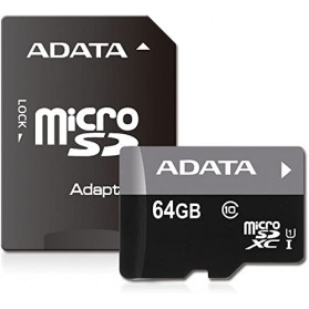 Karta pamięci ADATA Premier MicroSDXC 64 GB Class 10 UHS-I/U1 AUSDX64GUICL10-RA1 - Czarna, Szara