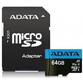 Karta ADATA Premier MicroSDXC 64 GB Class 10 UHS-I/U1 A1 V10 AUSDX64GUICL10A1-RA1 - Czarna, Niebieska