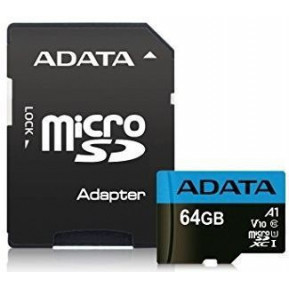 Karta ADATA Premier MicroSDXC 64 GB Class 10 UHS-I, U1 A1 V10 AUSDX64GUICL10A1-RA1 - zdjęcie poglądowe 1