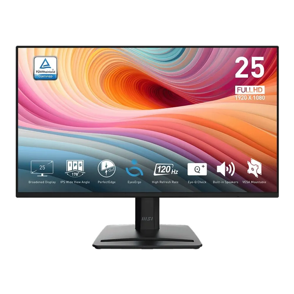 Monitor MSI PRO MP252 E2 - 24,5"/1920x1080 (Full HD)/120Hz/IPS/HDR/4 ms/Czarny