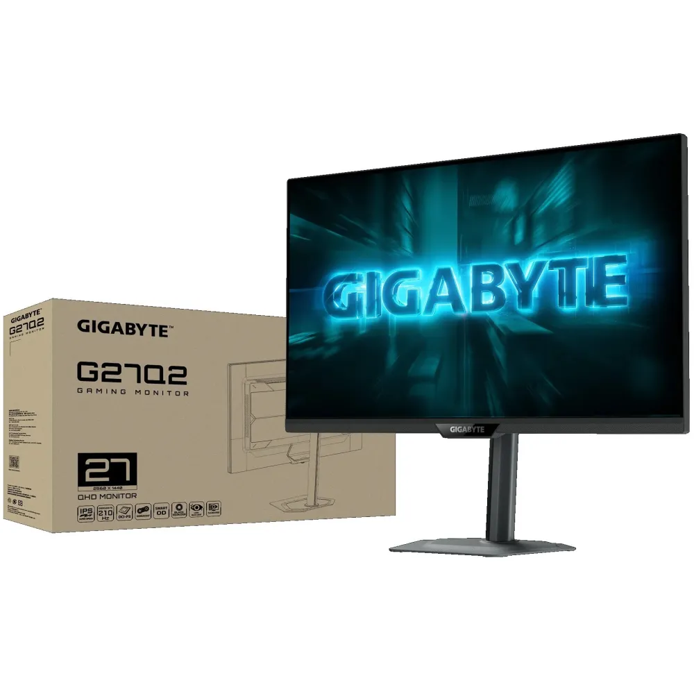 Monitor Gigabyte G27Q2 - 27"/2560x1440 (QHD)/200Hz/SS IPS/HDR/0,5 ms/pivot/Czarny