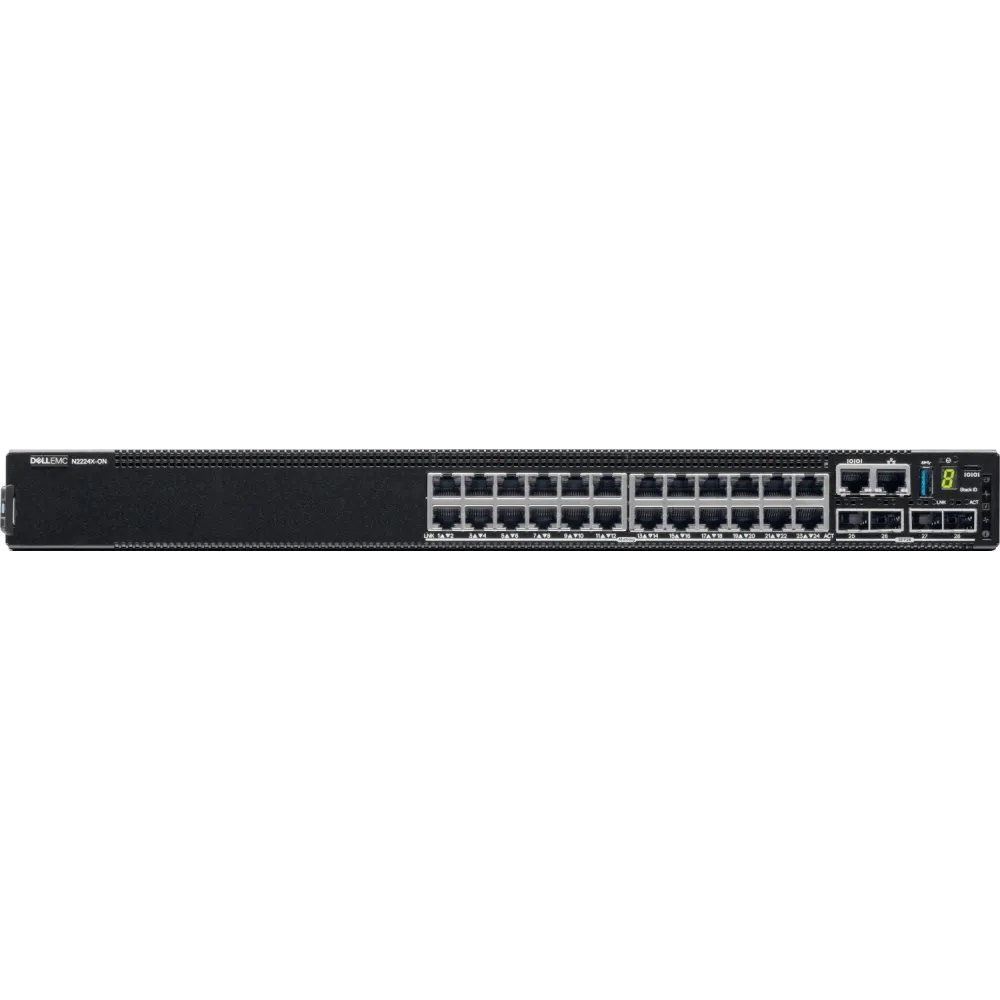 Switch zarządzalny Dell N-Series EMC PowerSwitch N2224X-ON 210-ASPJ - L3, 1U, 24 x 2,5GbE, 4 x 25GbE QSFP28, 2 x 40GbE QSFP+