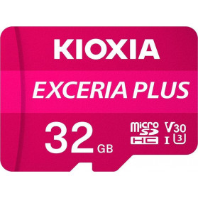 Karta pamięci KIOXIA Exceria Plus MicroSDHC 32 GB Class 10 UHS-I/U3 A1 V30 LMPL1M032GG2 - Różowa