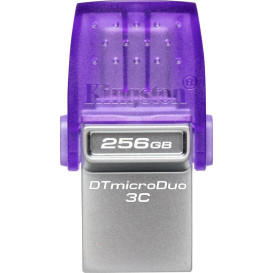 Pendrive Kingston DataTraveler microDuo 3C Gen3 256 GB DTDUO3CG3/256GB - Kolor srebrny, Fioletowy