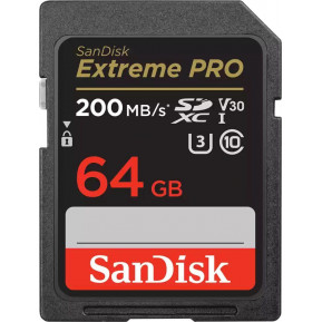 Karta pamięci SanDisk Extreme Pro SDXC 64GB 200, 90 MB, s V30 UHS-I U3 SDSDXXU-064G-GN4IN - zdjęcie poglądowe 1