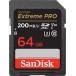 Karta pamięci SanDisk Extreme Pro SDXC 64GB 200/90 MB/s V30 UHS-I U3 SDSDXXU-064G-GN4IN - Szara