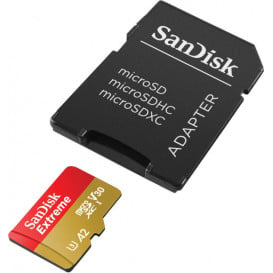 Karta pamięci SanDisk microSDXC Extreme 1TB + adapter SDSQXAV-1T00-GN6MA - Kolor złoty, Czerwona