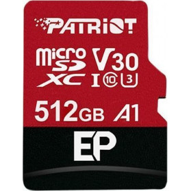 Karta pamięci Patriot EP Series MicroSDXC 512GB Class V30 + adapter PEF512GEP31MCX - Czerwona, Czarna
