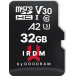 Karta pamięci GoodRAM IRDM M2AA MicroSDHC 32 GB Class 10 UHS-I/U3 A2 V30 IR-M2AA-0320R12 - Czarna