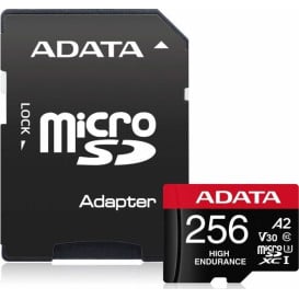 Karta pamięci ADATA High Endurance 256GB microSDXC AUSDX256GUI3V30SHA2-RA1 - Czarna