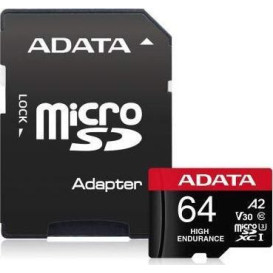 Karta pamięci ADATA High Endurance MicroSDXC 64 GB Class 10 AUSDX64GUI3V30SHA2-RA1 - Czarna