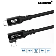 Kabel MicroConnect Premium USB-C USB3.2CC3-A - kątowy USB-C 3.2 Gen 2x2, PD 100W, 20Gbps, 4K 60Hz, 3 m, Czarny