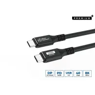 Kabel MicroConnect Premium USB4 USB-C USB4CC015 - Thunderbolt 4, 15 cm, 40Gbps, 8K 60Hz, 100W, Czarny
