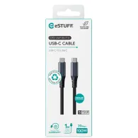 Kabel eSTUFF INFINITE USB-C ES604175 - USB 3.2 Gen2x2, 100W, 20Gbps, 1m, Czarny